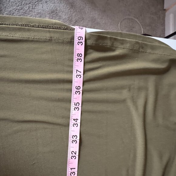 Tommy Hilfiger Olive Green Knee-length V Neck Dress with Sleeves, Size 14 - Picture 7 of 7